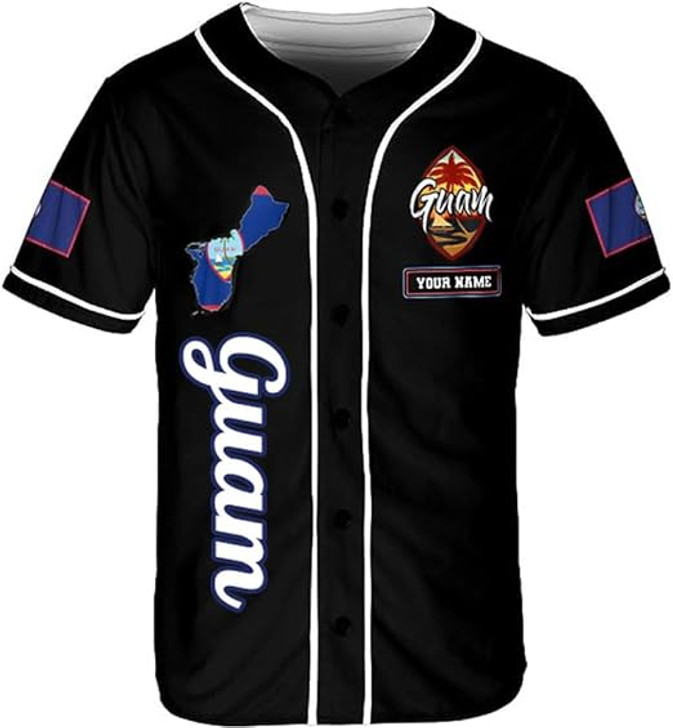 Custom Guam Baseball Jersey Guahan Flag Jersey Guam Islander Pride Jersey for Me