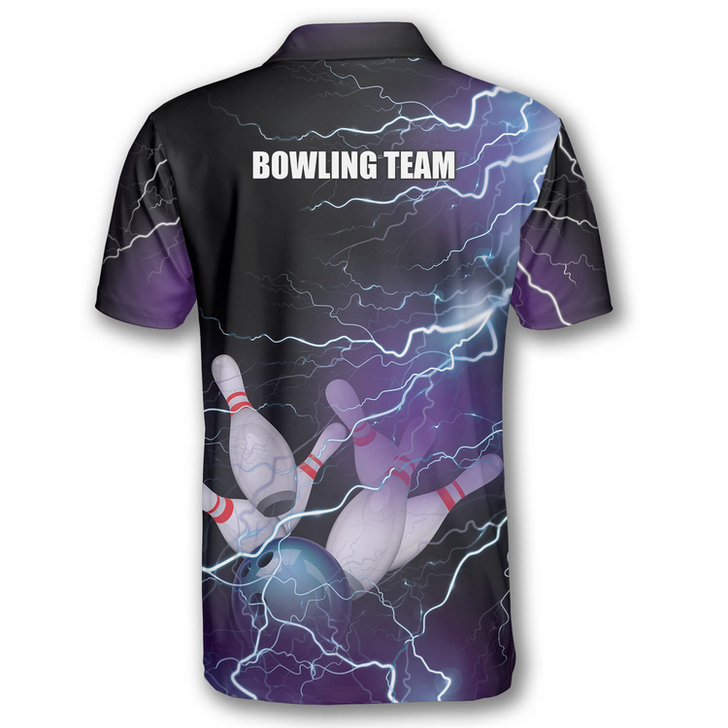 Custom Strike Thunder Lightning Custom Bowling Shirts for Men