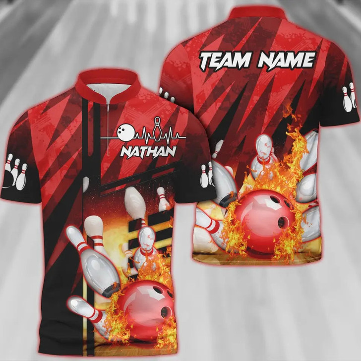 Custom Coolspod Bowling And Pins Abstract Grunge Texture Multicolor Option Customized Name 3D Bowling Jersey Shirt