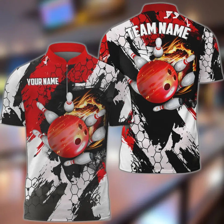 Custom Coolspod Bowling And Pins Hexagram 2 Multicolor Option Customized Name 3D Bowling Jersey Shirt