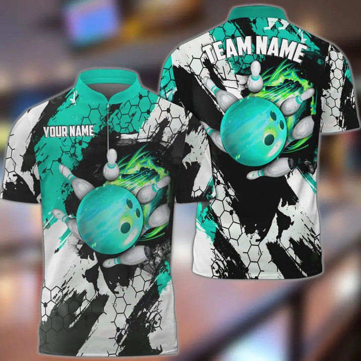 Custom Coolspod Bowling And Pins Hexagram 2 Multicolor Option Customized Name 3D Bowling Jersey Shirt