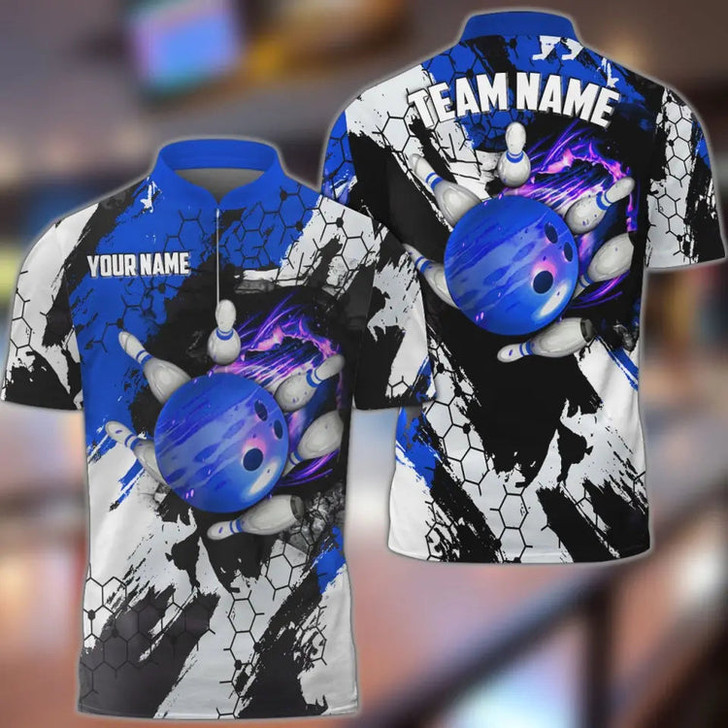 Custom Coolspod Bowling And Pins Hexagram 2 Multicolor Option Customized Name 3D Bowling Jersey Shirt