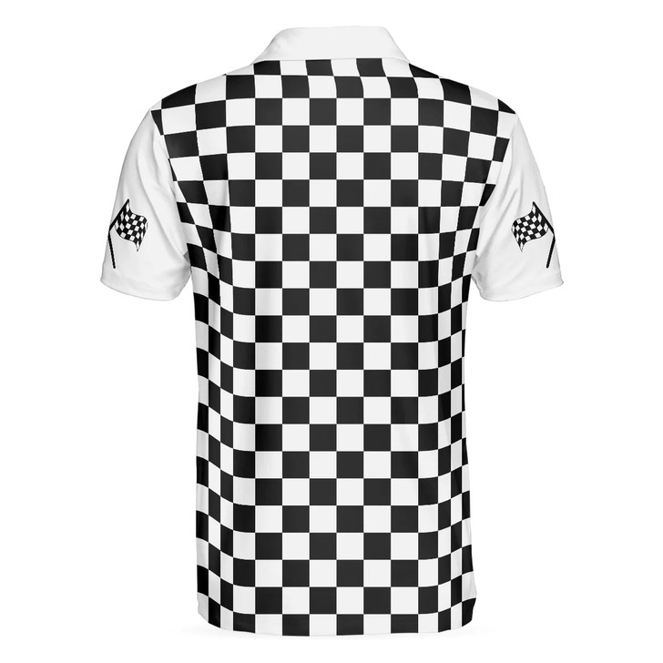 Live Life Like It's The Last Lap Racing Polo Shirt, Black And White Racing Shirt For Men, Best Gift For Men