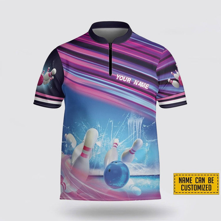 Custom Personalized Strike Out Breast Cancer Bowling Jersey Shirt – Perfect Gift for Bowling Fans