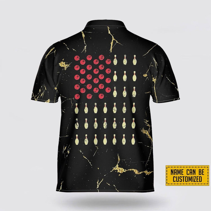Custom Personalized Skull American Flag Bowling Pattern Bowling Jersey Shirt – Perfect Gift for Bowling Fans