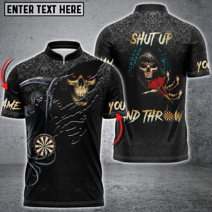 Custom Reaper Darts Personalized Name 3D Shirt, Shut Up and Throw 3D Dart Jersey Shirt