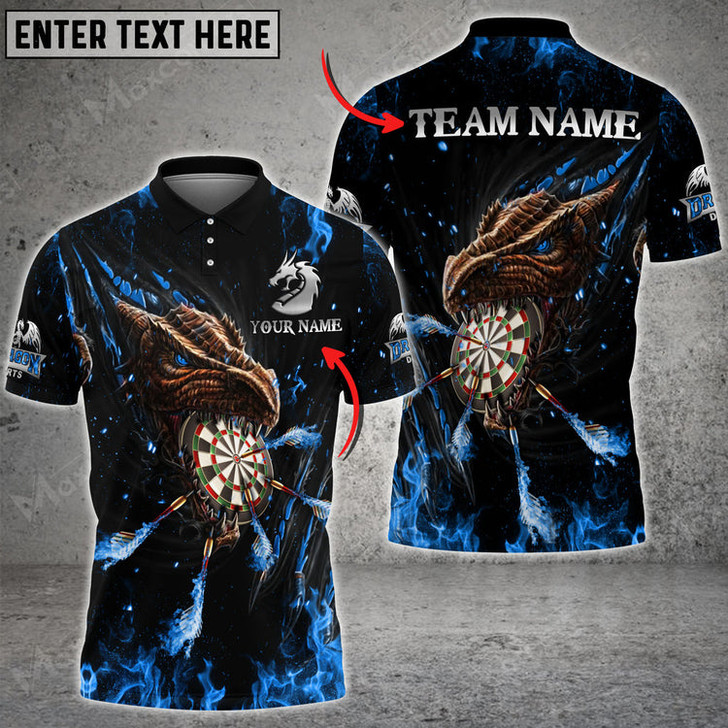 Custom Fire Dragon Darts Multicolor Option Personalized Name 3D Bowling Jersey Shirt