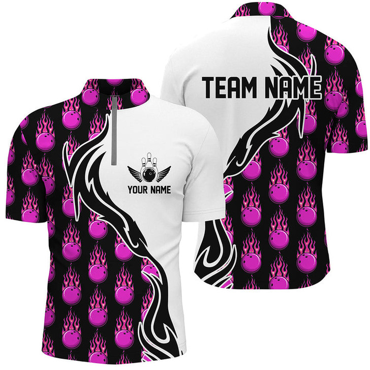 Custom personalized Flame Bowling Shirts For Men And Women, Bowling Ball Custom Bowling