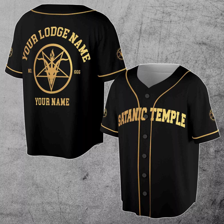 Custom Name Lodge Name Satanic Temple Masonic 3D Baseball Jersey Shirt