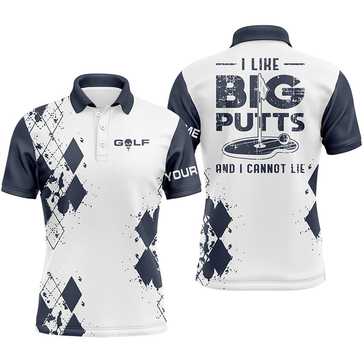 Custom Golf Men Polo Shirt - Funny Custom Name Apparel - Personalized Gift For Golf Lover, Men, Husband, Team - I Like Big Butts And I Cannot Lie