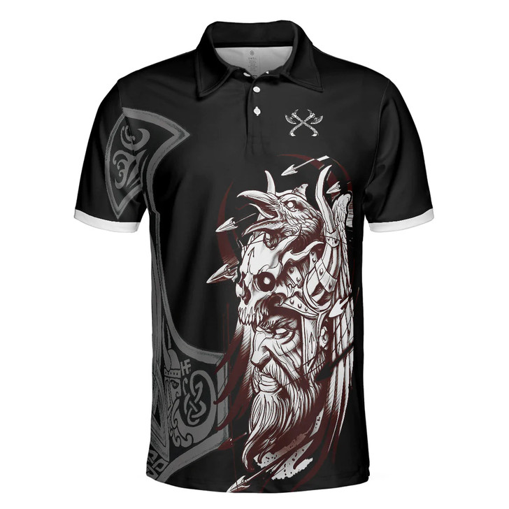Cool Black Viking Men Polo Shirt, I'm Not Angry This Is Just My Viking Face Polo Shirt, Best Golf Shirt For Men, Gift For Golfers