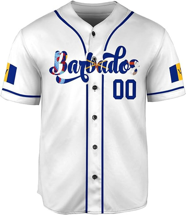 Custom Barbados Baseball Jersey Shirts Barbados Jersey for Men Women Bajan Flag