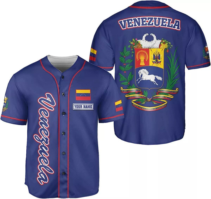 Custom Personalized Name Venezuela Baseball Jersey Shirt, Venezuela Jersey for Men and