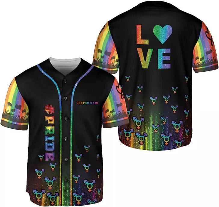 Custom Rainbow Pride LGBT Love is Love Baseball Jersey for Men Women, LGBT Pride Month
