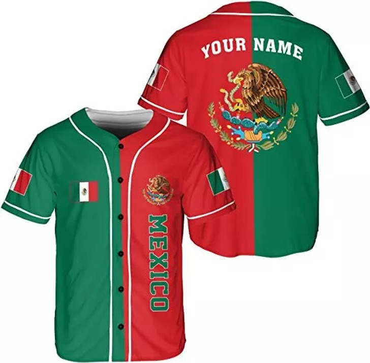 Custom Name Mexico Mexican Baseball Shirt, Customized Team Name Mexican Aztec B