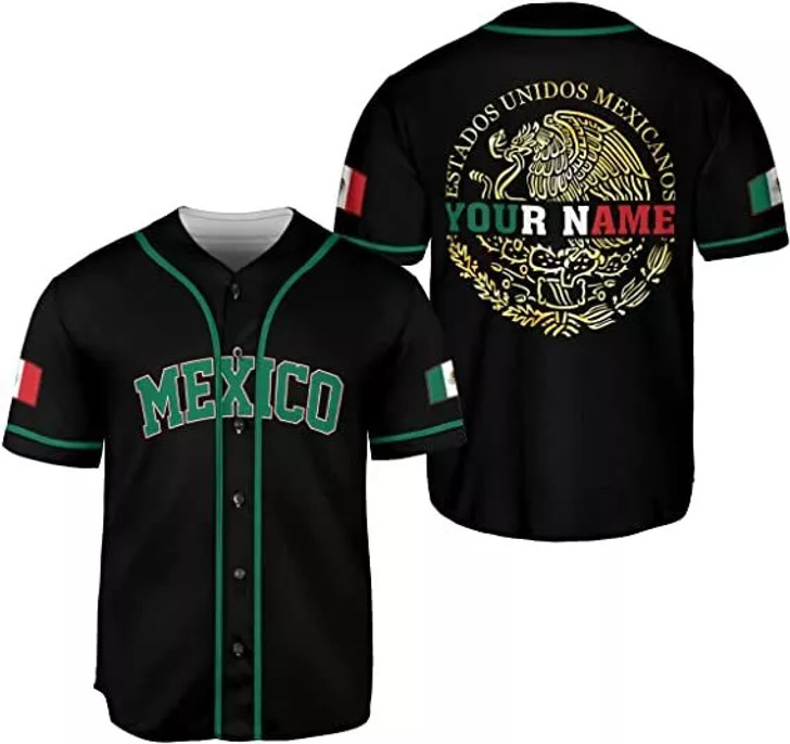 Custom Personalized Name Mexico Baseball Jersey, Mexican Baseball Jersey for Men Women,