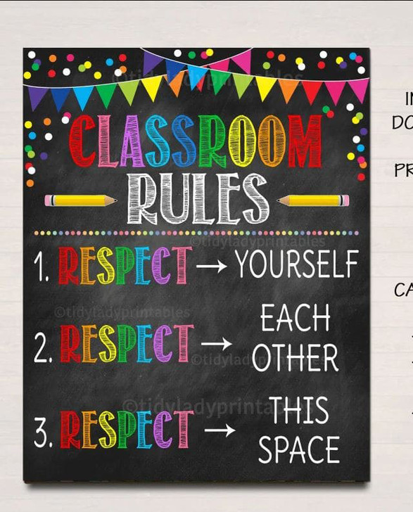 Classroom Rules, Respect Yourself Respect Each Other Respect This Space Poster and Canvas