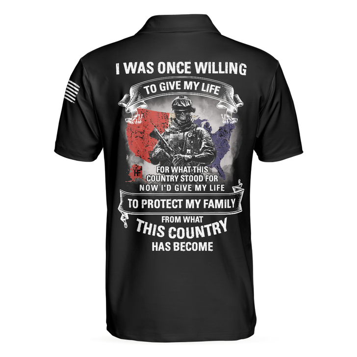 Veteran Gives Life Veteran Polo Shirt, Cool American Flag Veteran Shirt For Men, Veteran Thank You Gift - Perfect Gift For Men