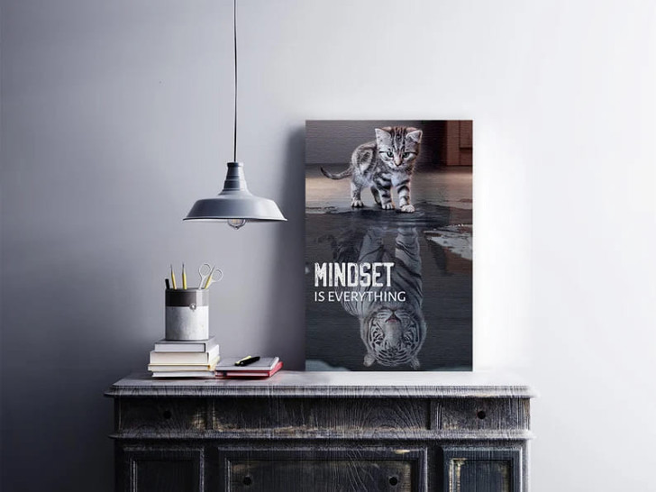 Cat And Tiger, Mindset Is Everything, Poster Decor Poster and Canvas