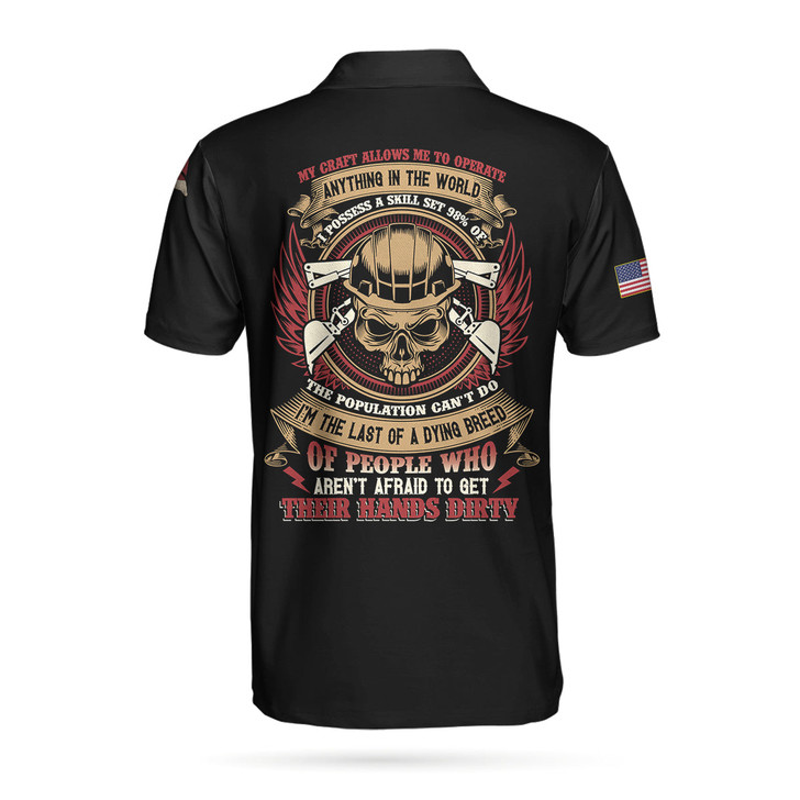 Skull Heavy Equipment Operator American Flag Men Polo Shirt, Heavy Equipment Operator My Craft Allows Me To Operate Anything Polo Shirt, Best Gift For Men