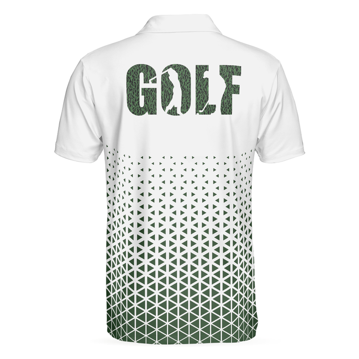 Golf Texture Aluminium Short Sleeve Men Polo Shirt, Triangle Geometric Polo Shirt, Best Golf Shirt For Men, Best Gift For Golfers