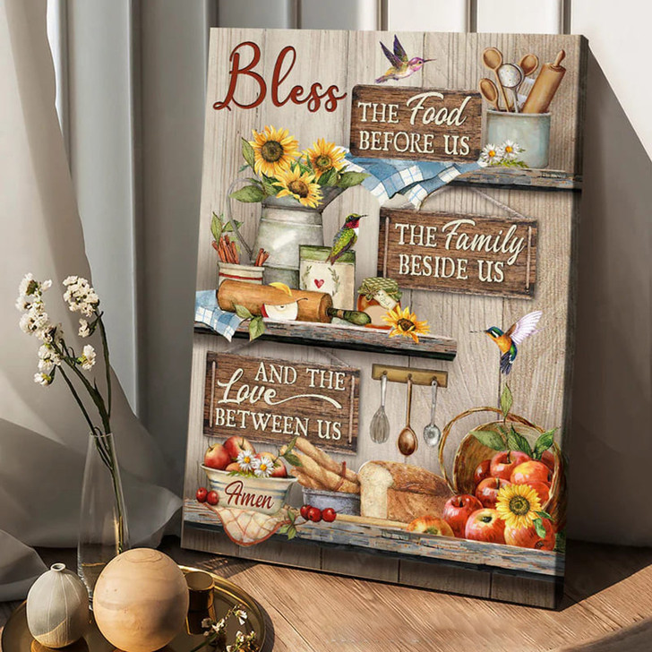 Bless The Food Before Us The Family Beside Us And The Love Berween Us, Hummingbird Poster Poster and Canvas