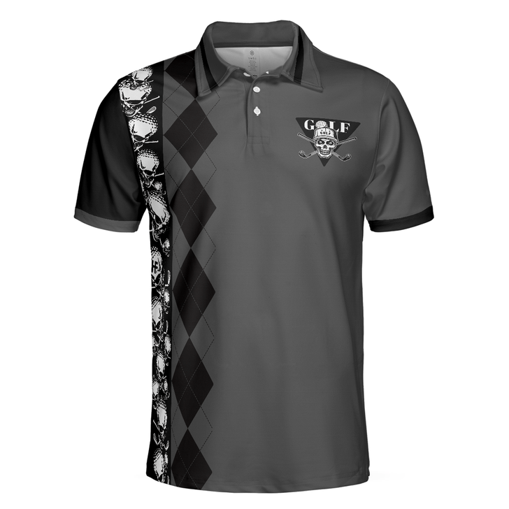 Custom Tee It High Let It Fly Polo Shirt, Skull Play Golf Short Sleeve Men Polo Shirt - Perfect Gift For Men, Golfers