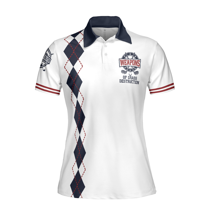 Golf Weapons Of Grass Destruction Short Sleeve Women Polo Shirt, Best Golf Shirt For Women, Best Gift For Golfers