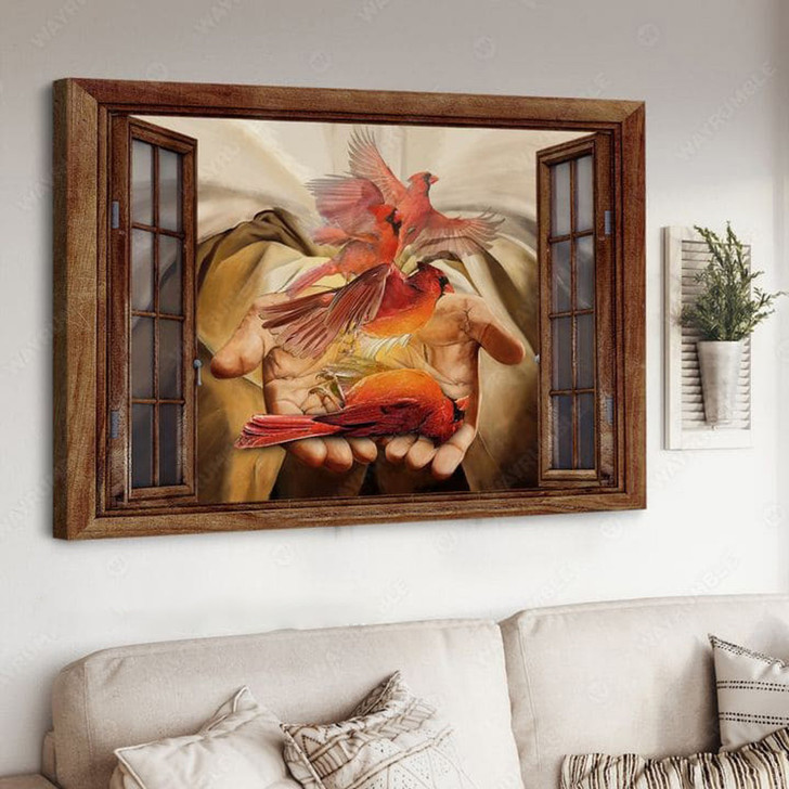 Cardinal Bird, Window Poster, Angel Bird, God Poster Poster and Canvas