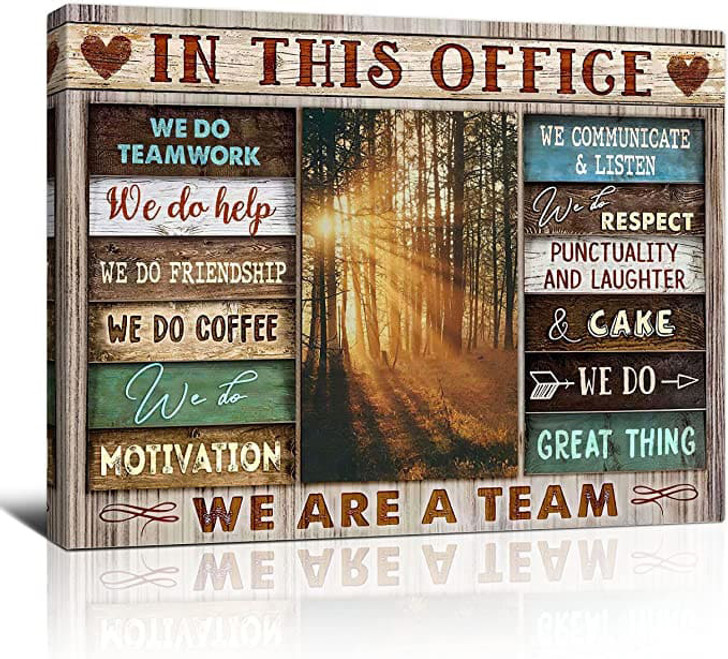In This Office We Do Teamwork We Do Help We Do Friendship We Do Coffee We Do Motivation We Are A Team Poster and Canvas