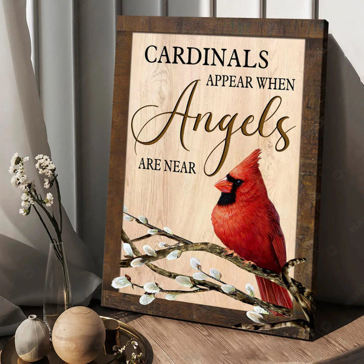 Cardinal Appear When Angels Are Near, Cardinal Bird Poster and Canvas