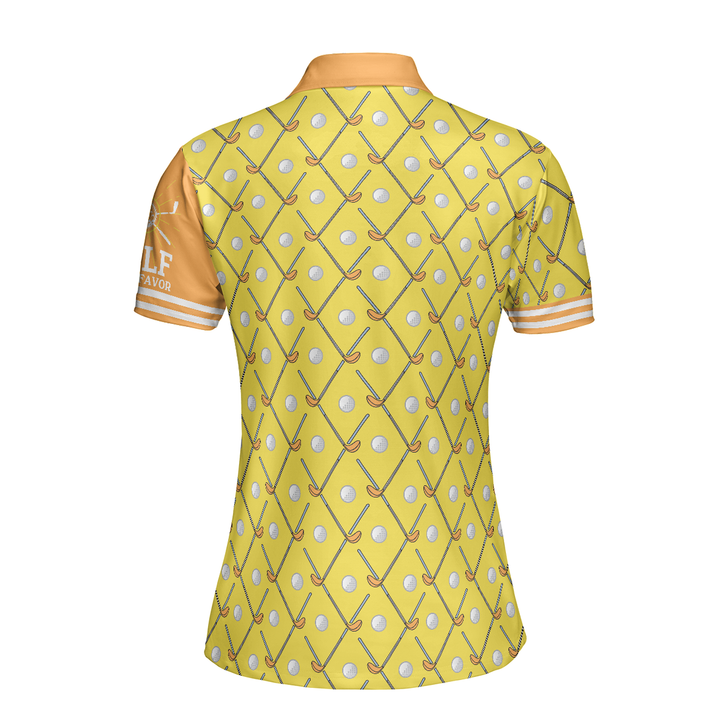 Golf Is Fore Girls Short Sleeve Women Polo Shirt, Yellow Argyle Pattern Golf Polo Shirt, Cool Golf Gift For Women
