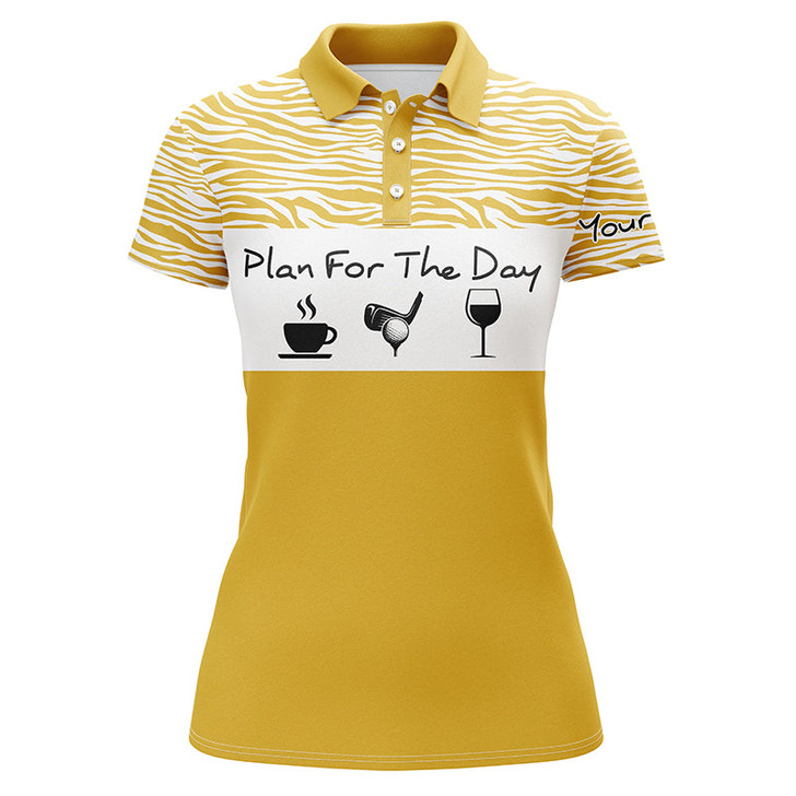 Custom Funny Womens Golf Polo Shirt Plan For The Day Custom Name Golf Shirt, Womens Golf Gift Ideas