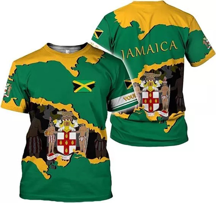 Custom Jamaica Shirts for Women and Mens Jamaica Flag Shirt Gift for Jamaica  DTS207
