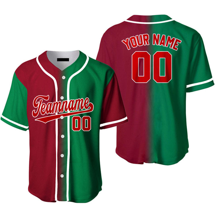 Custom Red White Text Navy Crimson Fade Fashion Baseball Jerseys For Men & Women