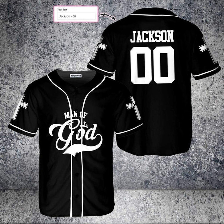Custom Cross Baseball Jersey - Man Of God Custom Printed 3D Baseball Jersey Shirt For Men Women