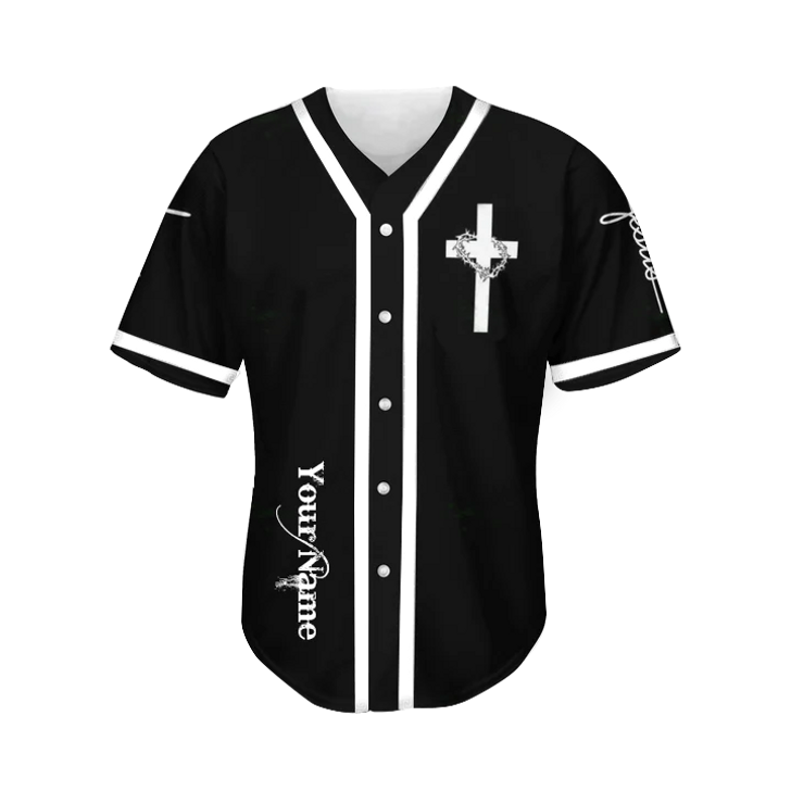 Personalized Jesus Baseball Jersey - Cross, God Baseball Jersey - Gift For Christians - Just Have Faith Custom Baseball Jersey Shirt For Men Women