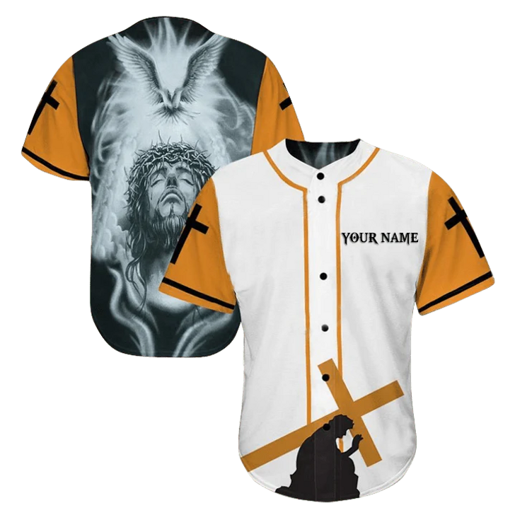 Personalized Jesus Baseball Jersey - Cross, God Baseball Jersey - Gift For Christians - Jesus Custom Printed 3D Baseball Jersey Shirt For Men Women