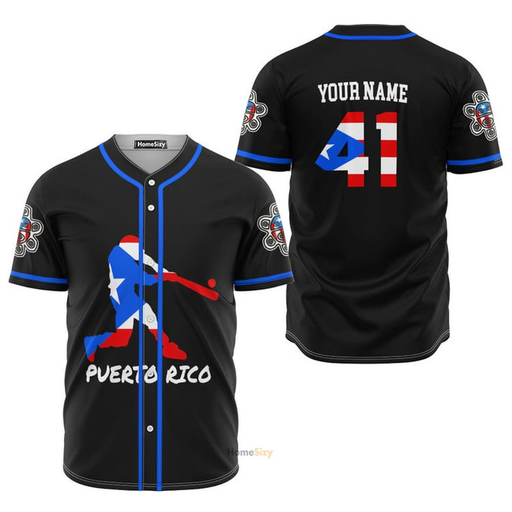 Custom Name Puerto Rico Baseball Player - Personalized Baseball Jersey