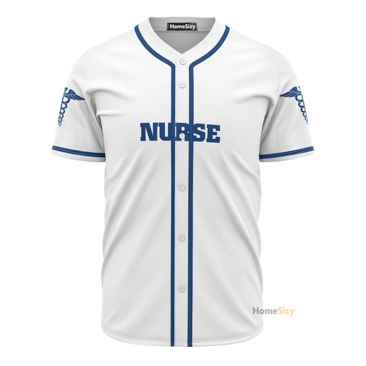 Nurse Blue And White - Baseball Jersey