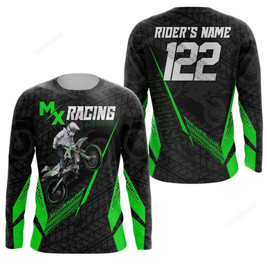 Red MX Jersey Custom Dirt Bike Kid Men Women UPF30+ Extreme Motocross