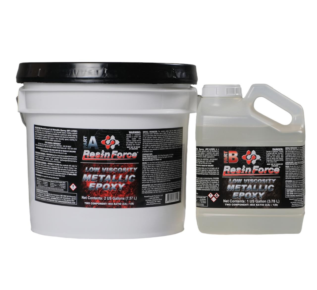 Epoxy Resin 2 Gallon Kit (1 gallon Part A + 1 gallon Part B)