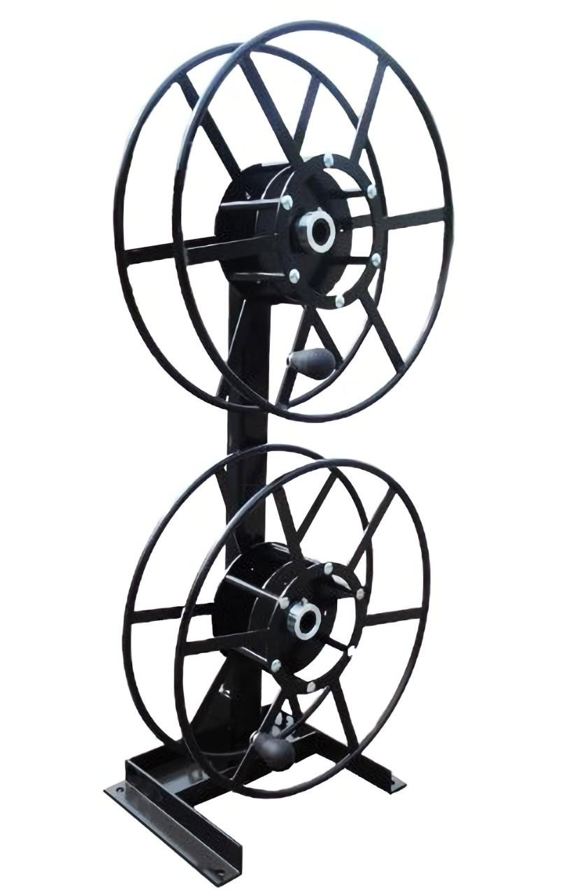 Reel Innovations 400' Dual Narrow Profile Supply Reels, Mounted Vertically (Over and Under) 