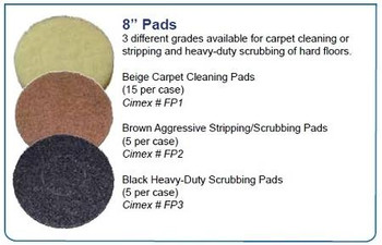 Cimex Stiff White Nylon Brushes, 8 fits 19 Machine (Carpet & Tile  Scrubbing, Set of 3) 4805