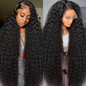 Color: Black, Wig Length: 34inch - Versatile Human Hair Wig And Headband Q119-CJJF209749110JQ