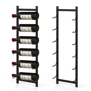 Rust proof Wall Mounted Wine Rack for 6 or 9 Bottles-M - Color: Black - Size: M D681-JV10902-6