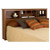 King size Bookcase Headboard  Book Shelf in Dark Cherry Wood Finish Q280-KMBH23199