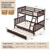 3-in-1 Twin Over Full Bunk Bed with Trundle and Ladder-White B593-HU10655+