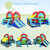 Inflatable Jumping Castle Bounce House with Dual Slides without Blower - Color: Blue D681-NP10360