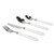 Gibson Sensations II 16 Piece Stainless Steel Flatware Set with White Handles and Chrome Caddy D970-53382.16